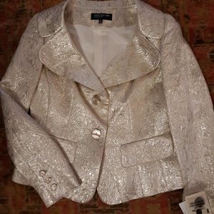 FINAL PRICE Jones New York Collection NWT Gold Brocade Jacket sz 4